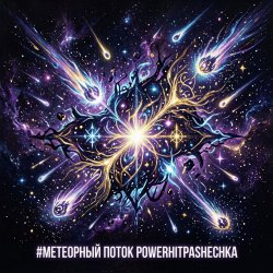 Мұқаба PowerHitPashechka - Метеорный поток  Жанр: Space Phonk / Digital Romance Настроение: Агрессивный кос